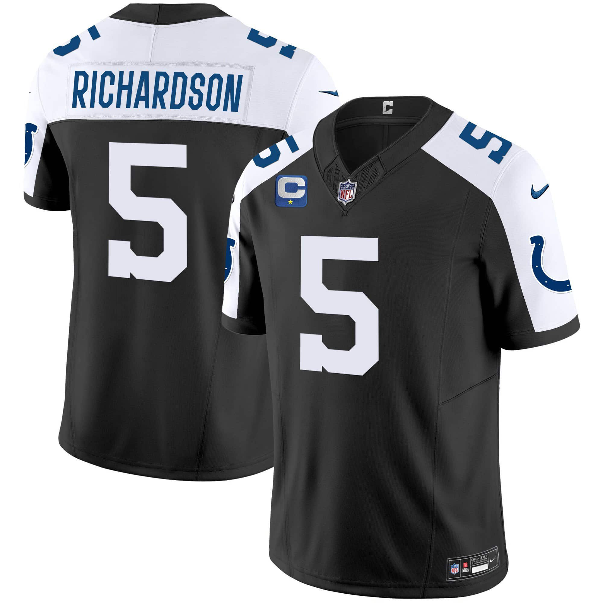 Men Indianapolis Colts #5 Richardson Black 2024 Nike Vapor Limited NFL Jersey